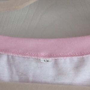 Elegant Pink Accent, blue stripe - Size 1X